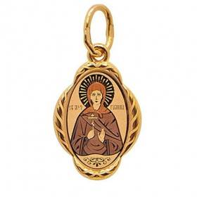 Золотая подвеска икона святая Галина 35204