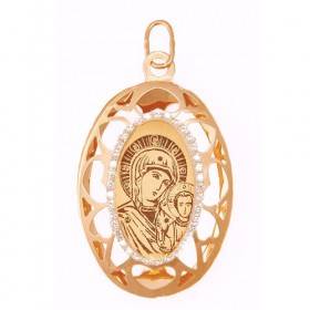 Золотая подвеска кулон Казанская Богородица 39664