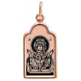 золотая православная иконка образок на шею Неупиваемая чаша