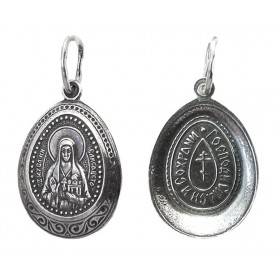 Silver pendants for women St. Elizabeth icon on the neck of silver 40089