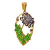 Silver jewelry with enamel pendant gift for women 49168