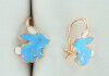 Gold earrings for baby girl Bunnies with enamel 16000