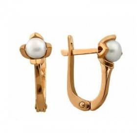 Silver earrings with pearls gold plated