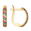 Women's earrings with stones gold 16007