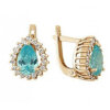 Earrings with stones silver with gold plating