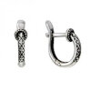 Earrings silver with black 34203
