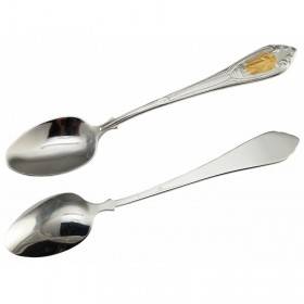 Children's silver spoon on the first tooth gift to godson or goddaughter