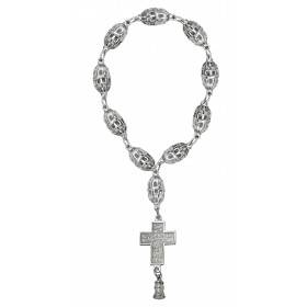 Rosary silver crucifix hollow openwork 39079