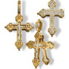 Серебряный нательный мощевик крест с позолотой 34581 мощевики нательные из серебра