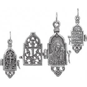 Срібний складення Казанська Божа Матір підвіска складень з срібла 925