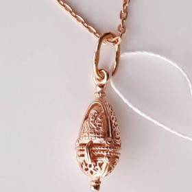 Kazanskaya silver amulet on a chain 16562