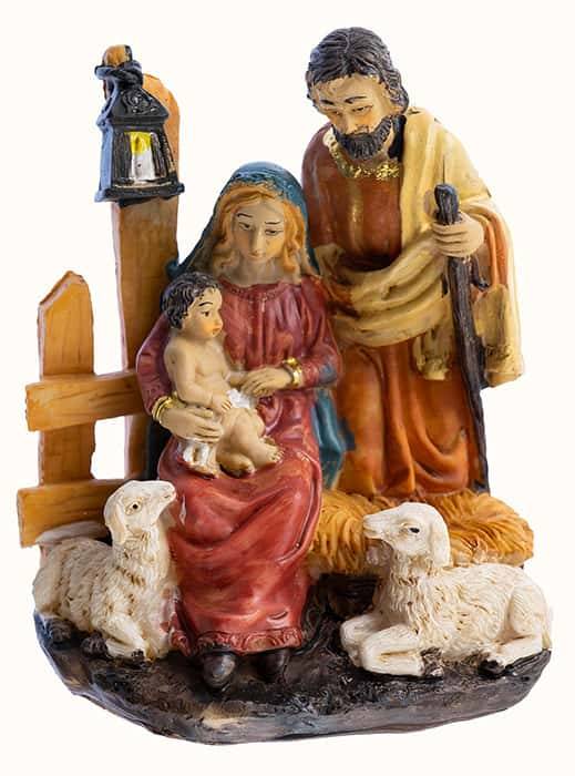 Χριστουγεννιάτικο αναμνηστικό «Σύνθεση της Αγίας Οικογένειας», από πολυρεζίνη, ύψους 14 cm