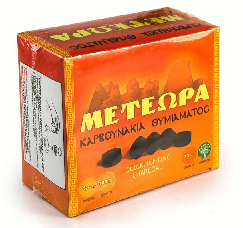 Quick-burning charcoal, diameter 32 mm &quot;Meteora&quot;, (price per pack of 10 flasks of 10 tablets), 103132