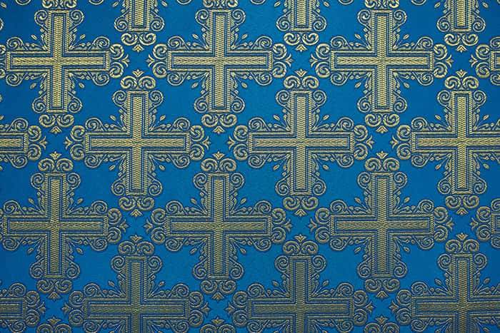 Silk blue with gold &quot;Cover&quot; width 150 cm