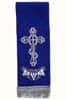 Закладка  для Апостола, фиолетовая с серебром, вышивка "Крест", ткань габардин, размеры: 10 х 115 см