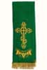 Закладка  для Апостола, зеленая с золотом вышивка "Крест", ткань габардин, размеры: 10 х 115 см