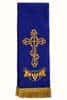 Закладка  для Апостола, фиолетовая с золотом, вышивка "Крест", ткань габардин, размеры: 10 х 115 см