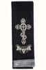Закладка  для Апостола, черная с серебром, вышивка "Крест", ткань габардин, размеры: 10 х 115 см