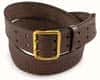 Leather belt, 50 mm, with prayer, brown