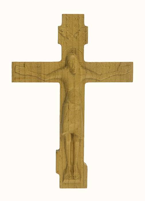 Крест "Годеновский" настенный , из бука, высотой 17 см, резьба на станке
