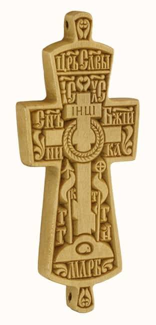 Крест деревянный параманный 17126, резной средний,10.5 см