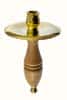 Подсвечник полиелейный ручной, № 1, латунный, с деревянной ручкой из кавказского клена, высотой 16 см