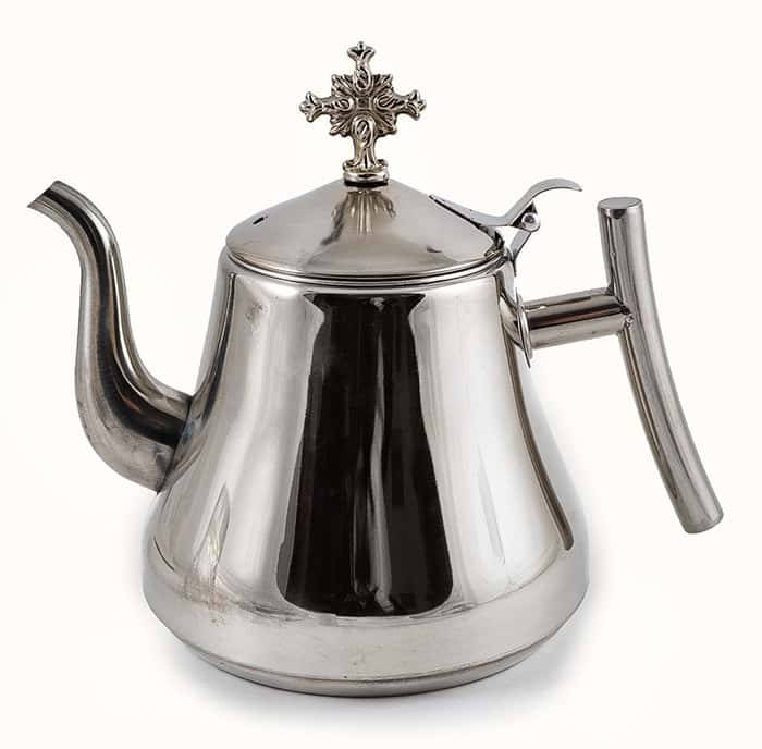 Drinking teapot, metal, with a cross, volume 1 l