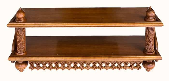 Shelf for icons wooden straight, 2-tier, carved, assorted, 18111