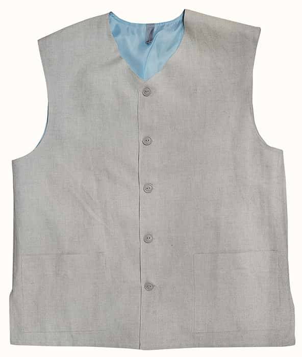 Men&#39;s vest, size 50 wool mixture fabric, gray color, lined