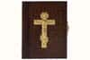 Складень деревянный с иконой Спасителя и Казанской иконой Божией Матери, золочение, латунь, эмаль, 5х6,5см, в коробке.