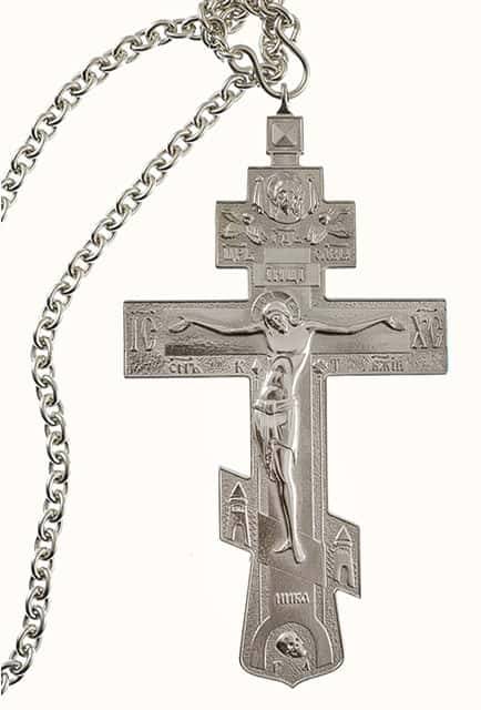 Хрест наперсний ієрейський металевий з мельхіору