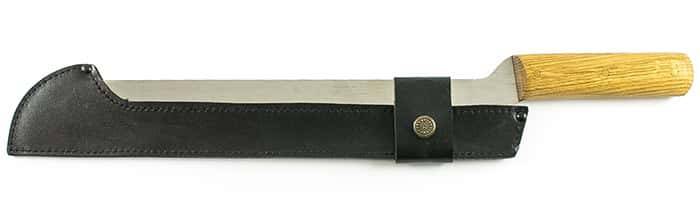 Нож для артоса одноручный, с лезвием из нержавеющей стали, длиной 48 см, в кожаном чехле