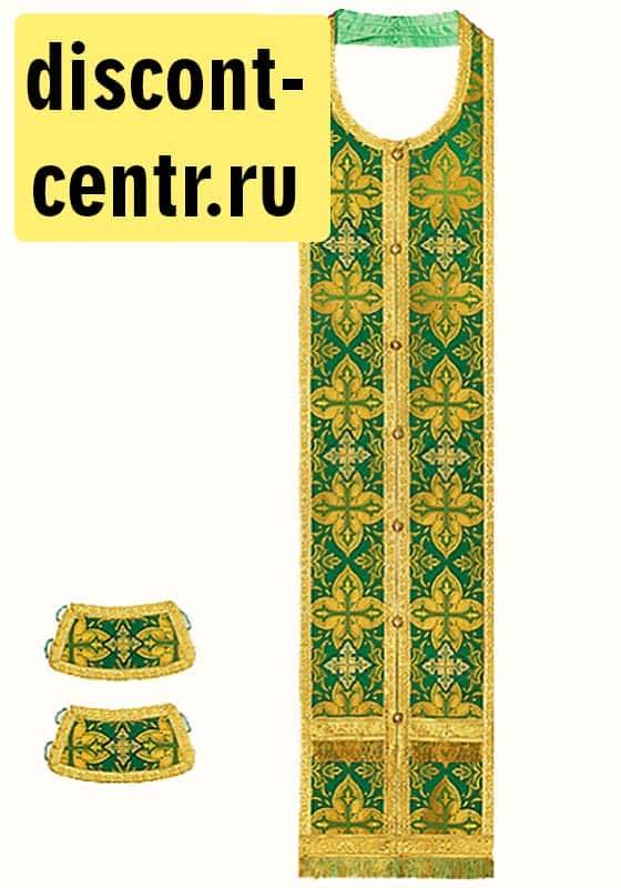 Required set, green, assorted brocade, length 150 cm