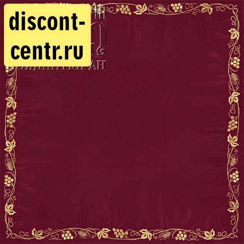 Iliton, burgundy, crepe-satin fabric, embroidery, 72 x 67 cm