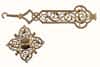 Bracket for the lamp, brass, openwork, 2 parts, length 31 cm. 1622