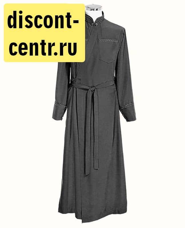 Greek cassock, size 58/170 black, wet silk fabric