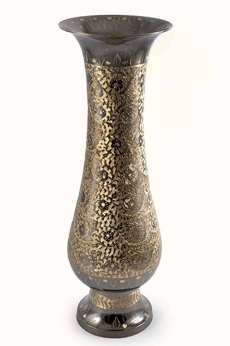 Brass vase for flowers, chasing, height 35 cm, 222314