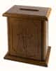 Кружка-ящик для пожертвований деревянная средняя, мдф, шпон дуба, 23 х 19 х 14 см, ДД000007 (127013)