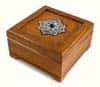 Λειψανοθήκη - μια ξύλινη λειψανοθήκη από βελανιδιά, σκαλιστή, φυσικές πέτρες, τετράγωνη, μη σκαλισμένη. 16x16x8 εκ. Μ-7;15*15