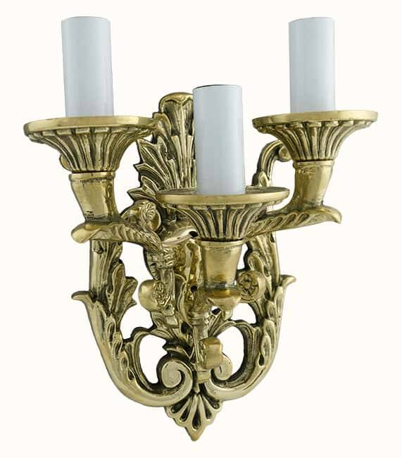 Brass sconce &quot;Lyra&quot; with three arms.