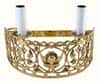 Brass sconce &quot;With an angel&quot; two-arm, semicircular