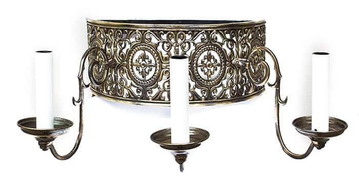 Brass sconce &quot;Don&quot; three-arm, with blackening