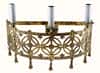 Brass sconce &quot;With pendants&quot; three-arm, semicircular