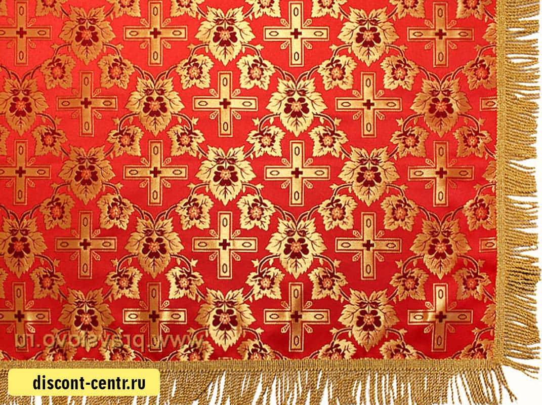 Throne vestment red, with a veil, assorted silk, 100 x 100 x 100 cm, 130 cm x 130 cm