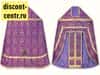 Priestly vestments, purple with gold, 90/145 silk in stock