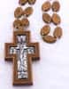 Крест деревянный 17125, наперсный протоиерейский, резной, с гальванической вставкой,с цепочкой, из яблони или груши