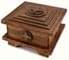 Мощевик - ковчег деревянный, из фанеры квадратный, резной, 23 х 23 х 16 см, КСК, 4459