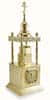 The tabernacle is brass, with casting elements, square, 47 cm high, No. 3