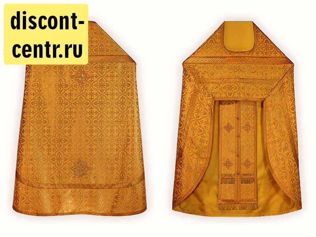 Priest&#39;s vestments, yellow, 90/150 brocade in assortment (B6/28/38/40)