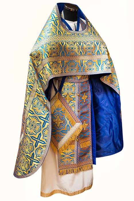 Priestly vestments, blue with gold, 90/150 brocade &quot;Tsargrad&quot;